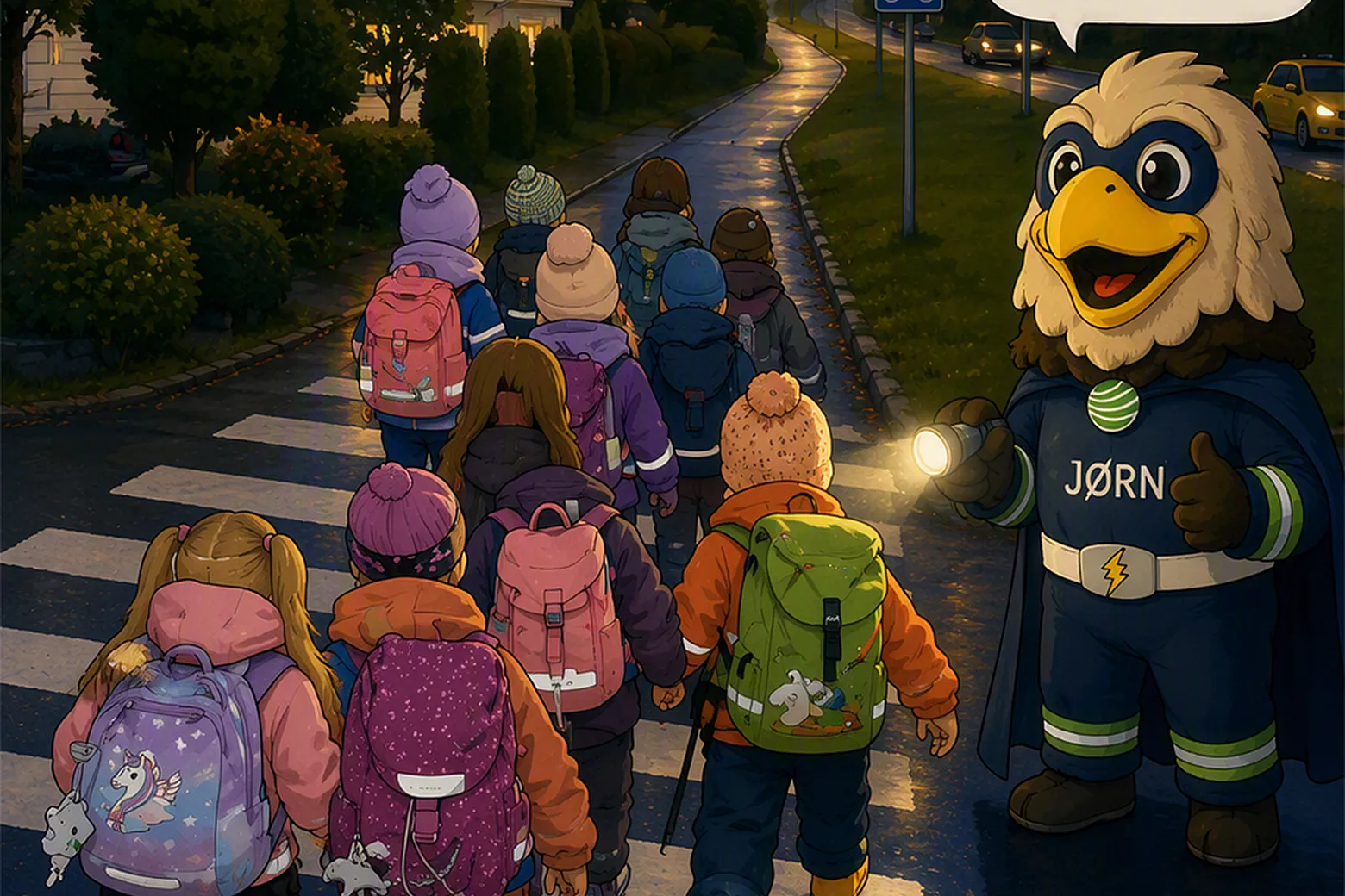 Sammen med de voksne har barna brukt KI-verktøy for å illustrere synlighet i trafikken.