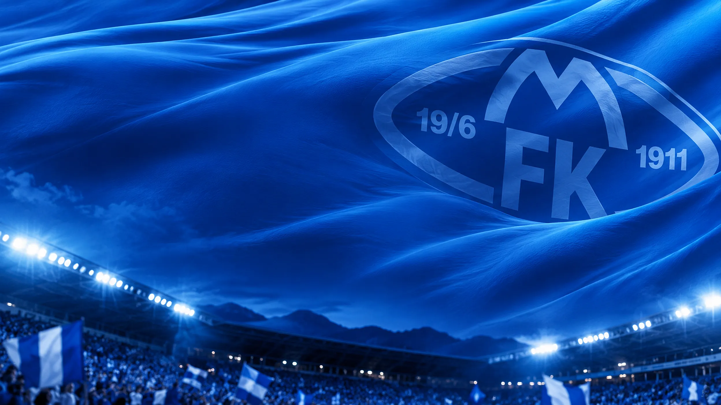 Blaatt stadionbanner med MFK emblem
